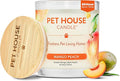 Pet House Plant-Based Pet Odor Candles, Clean Burning, Long Lasting Candle, 60 Hour Burn Time with a Natural Fiber Wick - Mango Peach