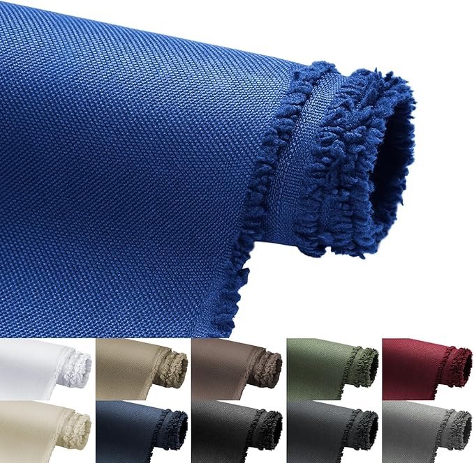 Waterproof Marine Canvas Fabric by The Yard 58" W 600D PVC Backing Water-Resistant Polyester Fabric Upholstery Material for Outdoor Indoor Marine Awning Tent Boat Furniture Cover, 10 Yards Royal Blue