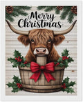 AIVKIEJK Diamond Painting Kits for Adults - Highland Cow Merry Christmas Painting DIY 5D Full Drill Diamond Dots Paintings with Diamonds Gem Art and Crafts Home Decor 16"x20"