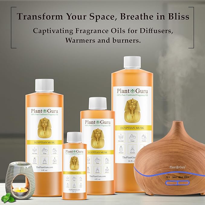 Egyptian Musk Fragrance Oil 4 fl. oz. Scented Oil for DIY Soap Making, Candles, Bath Bombs, Body Butters. Used in Aromatherapy Diffusers, Burners and Warmers. Great Addition to Lotions and Creams.