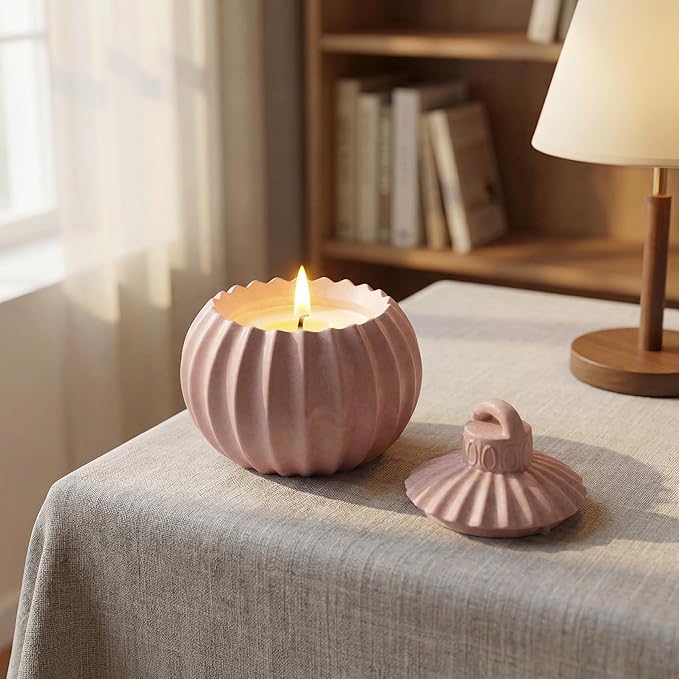 Striped Bell Jar Silicone Mold, Geometric Storage Box Candle Holder Mold for DIY Aromatherapy Plaster, Candles, Resin Crafts - Modern Home Decor & Gift