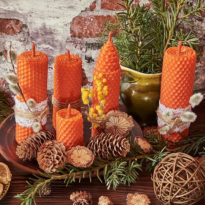 QUYLIXX 20 Pcs Beeswax Candle Making Kit, Natural Beeswax Sheets for Candle Making Rolling Kits (Bright Color, 8 x 8 inch)