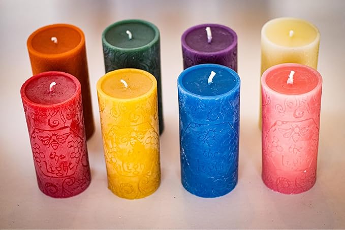 BeeTheLight Beeswax Pillar Candle - 100% Pure Bees Wax - Choose Your Size and Color - 72 Hour Burn Time - Fits 3x6 Holder - Unscented - Natural Light Honey Scent (Cloud White, Large)