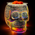 Wax Melt Warmer, Wax Warmer for Scented Wax with Light Bulb, Electric Skull Wax Burner, Halloween Fragrance Wax Melter for Home and Gifts (Rainbow Skull)