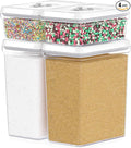 DWËLLZA KITCHEN Large Airtight Food Storage Containers with White Lids (3.8L, 0.8L) - Clear Plastic Bulk Food Pantry & Kitchen Storage Containers for Flour, Sugar 4 Pc BPA-Free, Keeps Fresh & Dry