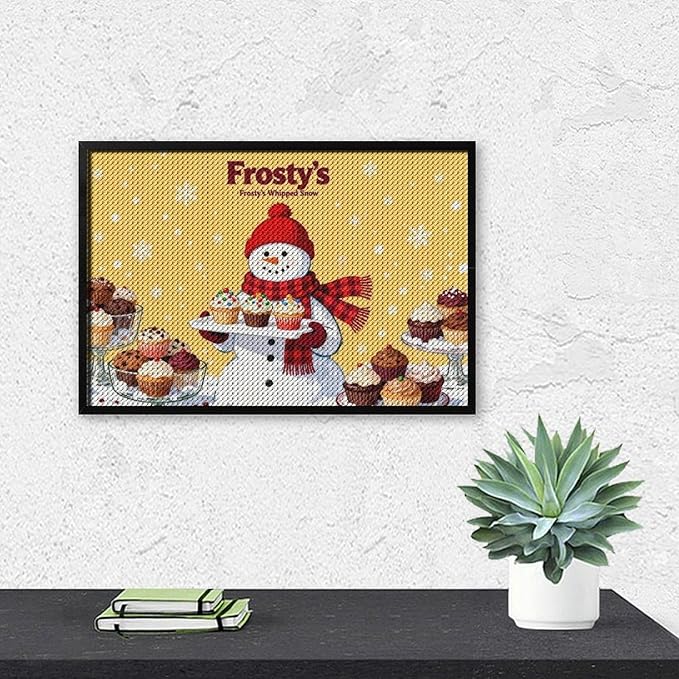AIVKIEJK Diamond Painting Kits for Adults - Christmas Snowman Painting DIY 5D Full Drill Diamond Dots Paintings with Diamonds Gem Art and Crafts Home Decor 8"x12"
