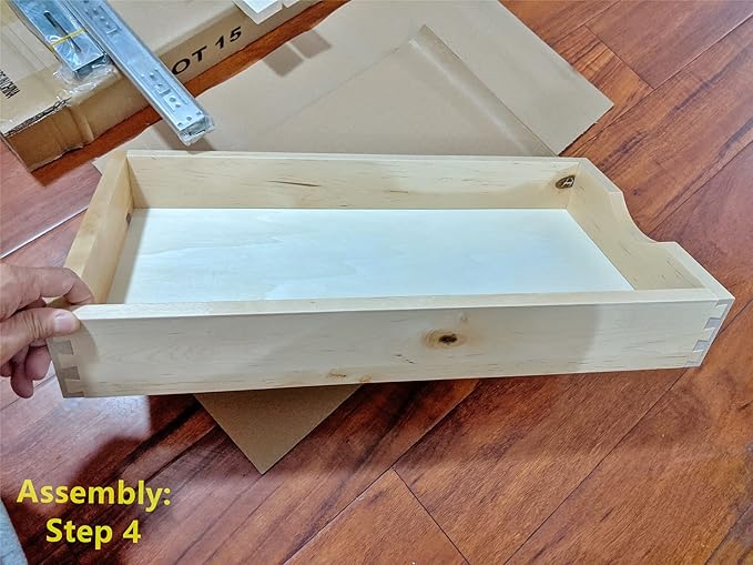 Elysian 11" Slide Out Cabinet Organizer for 15" Pantry, Solid Wood Dovetail Drawer, 21" Deep, Full Extension Side Mount Rails, Includes Spacers for Face Frame & Frameless