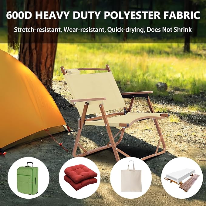 Waterproof Canvas Fabric by The Yard 58inch 600D Upholstery Material Polyester Fabric Outdoor Water Resistant Fabric for Sewing Chair Patio Cushion Purse Bag Interior, Pre Cut 1 Yard Light Yellow