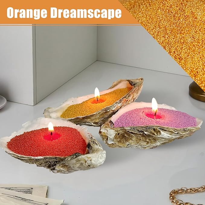 Granula Pearled Candle 18oz(1.1lb) - MANNYCOM Orange with 30 Cotton Wicks Orange Dreamscape Scented Refillable Candles Burns up to 110 Hours Non Toxic for Handmade Wedding and Party Decorations