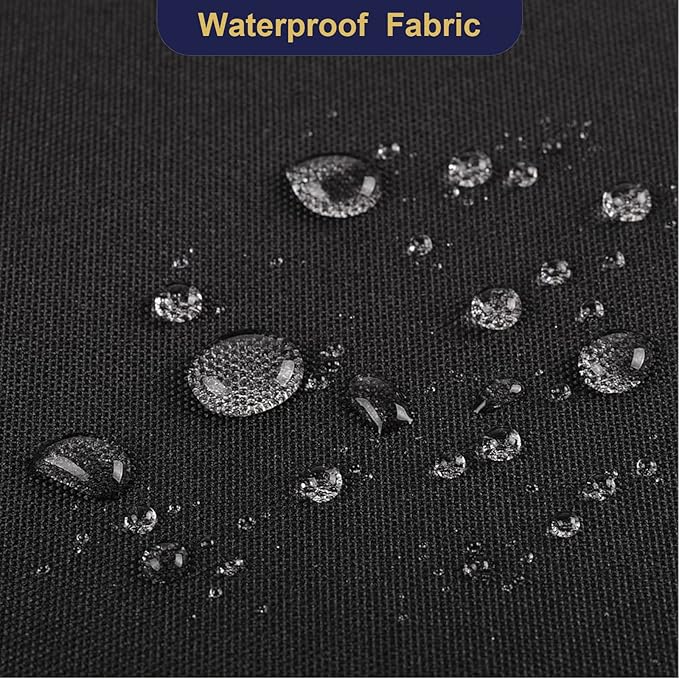 Foreate Waterproof Canvas Fabric by The Yard 600D Upholstery Fabric for Chairs 58" Wide Indoor Outdoor Water Resistant Canvas Polyester Material Sewing DIY Cloth, 1 Yard Black