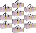 VENO 10 Pack Heavy Duty Moving Bags, Christmas Storage Bins with Lids, Clear Design, Alternative to Moving Boxes, Storage Bags for Clothes, Blankets, Comforters, Pillows, Camping (Clear, 10 Pack)