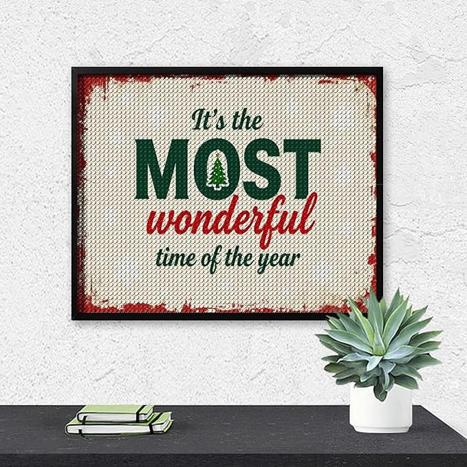 Diamond Painting Kits for Adults - Quote & Christmas Tree Humorous Most Wonderful Time of The Year Painting DIY 5D Full Drill Diamond Dots Paintings with Diamonds Gem Art And Crafts Home Decor 16"x20"