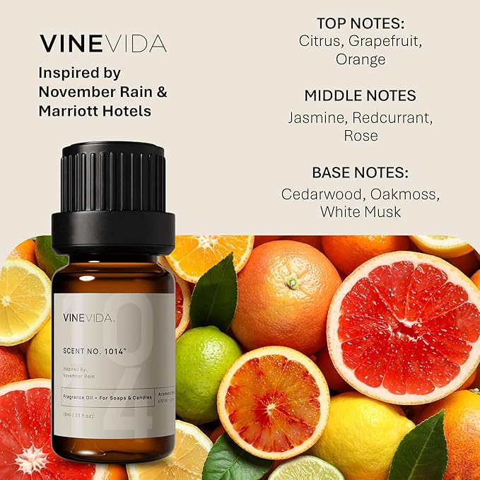 VINEVIDA [0.33oz] Scent No.1014 Fragrance Oil for Candle & Soap Making - Natural, Made in USA