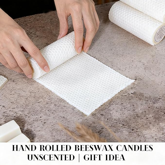 4 Pack White Beeswax Candles, Pure Natural Beeswax Pillar Candles-80 Hours Long Burning,Organic Bees Wax Candles for Home,Paryer,Parties,Unscented Dripless Smokeless Beeswax Candle Bulk 2x5in