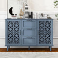 vistavie Sideboard Buffet Cabinet with Storage - American Furniture Cabinet, Accent Storage Console Table with Carved Pattern, Farmhouse Wood Credenza for Study Room, Entryway, Dining Room, Kitchen
