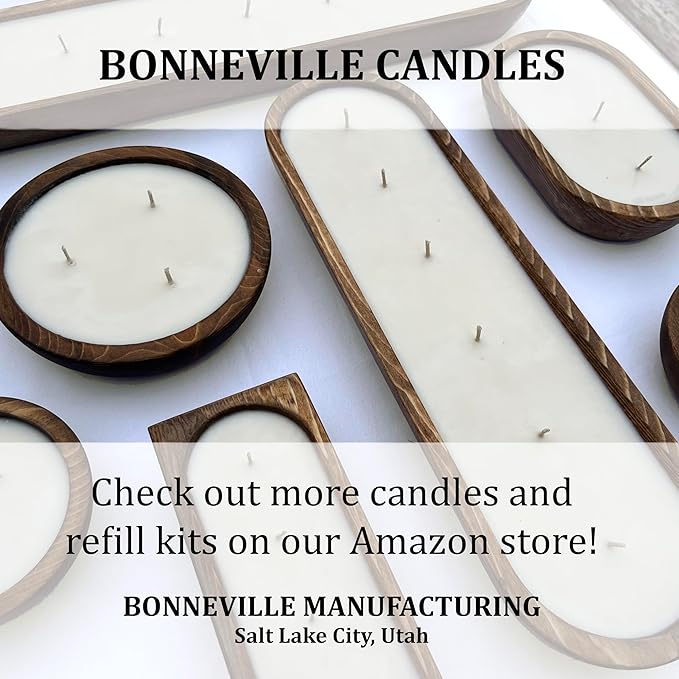 Bonneville Candles Refill Kits | 100% Soy Wax, Cotton Wicks, Wick Stickers, Stirring Stick | DIY Candle Making | Scented Unscented (4 Refill Kits, Sea Salt & Orchid)