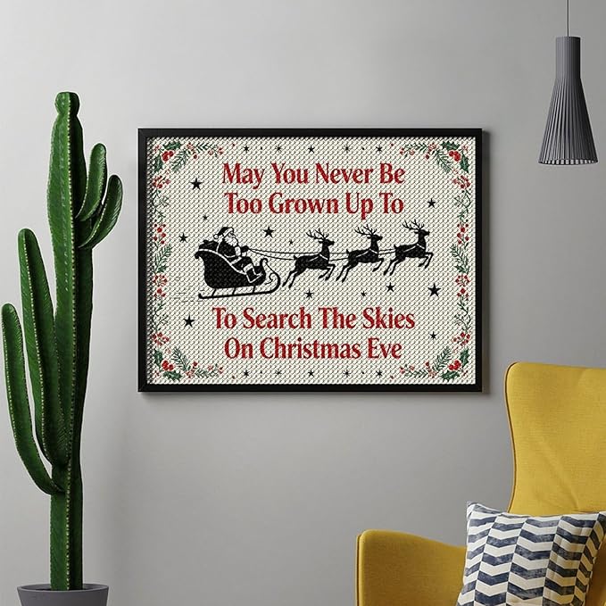 AIVKIEJK Diamond Painting Kits for Adults - Christmas May You Never Grow Too Big Painting DIY 5D Full Drill Diamond Dots Paintings with Diamonds Gem Art and Crafts Home Decor 12"x16"