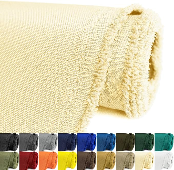 Waterproof Canvas Fabric by The Yard 58inch 600D Upholstery Material Polyester Fabric Outdoor Water Resistant Fabric for Sewing Chair Patio Cushion Purse Bag Interior, Pre Cut 1 Yard Light Yellow
