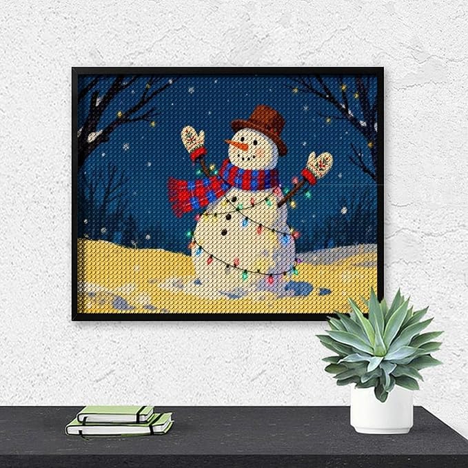 AIVKIEJK Diamond Painting Kits for Adults - Christmas Winter Snowman & Twinkling Painting DIY 5D Full Drill Diamond Dots Paintings with Diamonds Gem Art and Crafts Home Decor 16"x20"