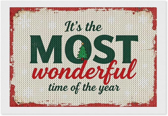 Diamond Painting Kits for Adults - Quote & Christmas Tree Humorous Most Wonderful Time of The Year Painting DIY 5D Full Drill Diamond Dots Paintings with Diamonds Gem Art And Crafts Home Decor 8"x12"