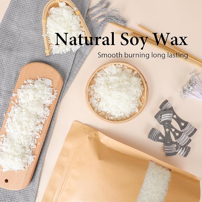 SAEUYVB Candle Making Kit, Candle Making Kit for Adults - DIY Starter Soy Candle Making Supplies-Including Soy Wax,Electric Stove,Melting Pot,Candle Wicks,Rich Scents,Stickers,Etc