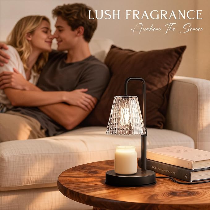 GVY Candle Warmer Lamp with Timer – Dimmable Wax Warmer for Vintage Room Decor, Height Adjustable Candle Lamp for Mom, Birthday Gifts for Women,House Warming Gifts for New Home Decor with 2 Bulbs