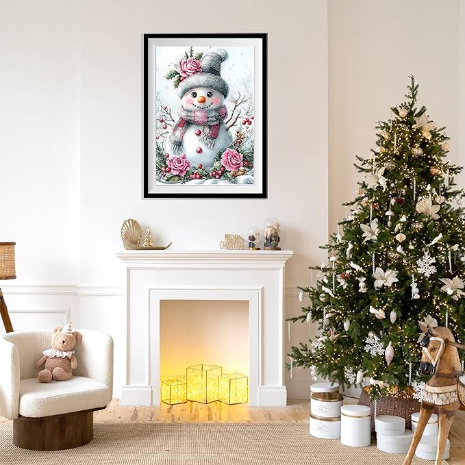 Genius maker Christmas Snowmen Diamond Painting Kits for Adults, 5D Diamond Art Kit for Adults Beginners, DIY Full Drill Gem Art Diamonds Painting Pictures Crafts Kit for Home Wall Decor 12x16inch