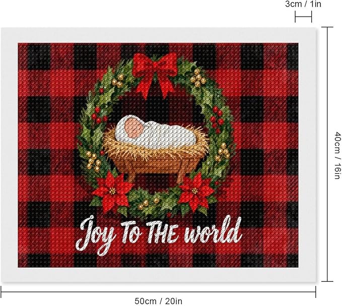 AIVKIEJK Diamond Painting Kits for Adults - Faith Christmas World Joy Painting DIY 5D Full Drill Diamond Dots Paintings with Diamonds Gem Art and Crafts Home Decor 16"x20"