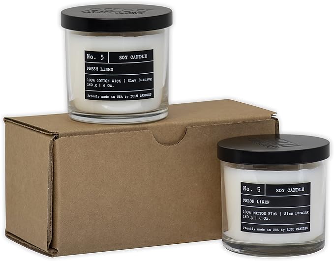 Lulu Candles | Espresso Bean | Luxury Scented Soy Jar Candle | Hand Poured in The USA | Highly Scented & Long Lasting (6 Oz. 2 Pack)