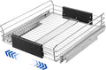 Expandable Pull Out Cabinet Organizer, Slide Out Drawers for Kitchen Cabinets, Heavy Duty Storage Drawers, Chrome Plated Cabinet Wire Shelf, Adjustable Width 12.5~20.2" W x 17.3" D