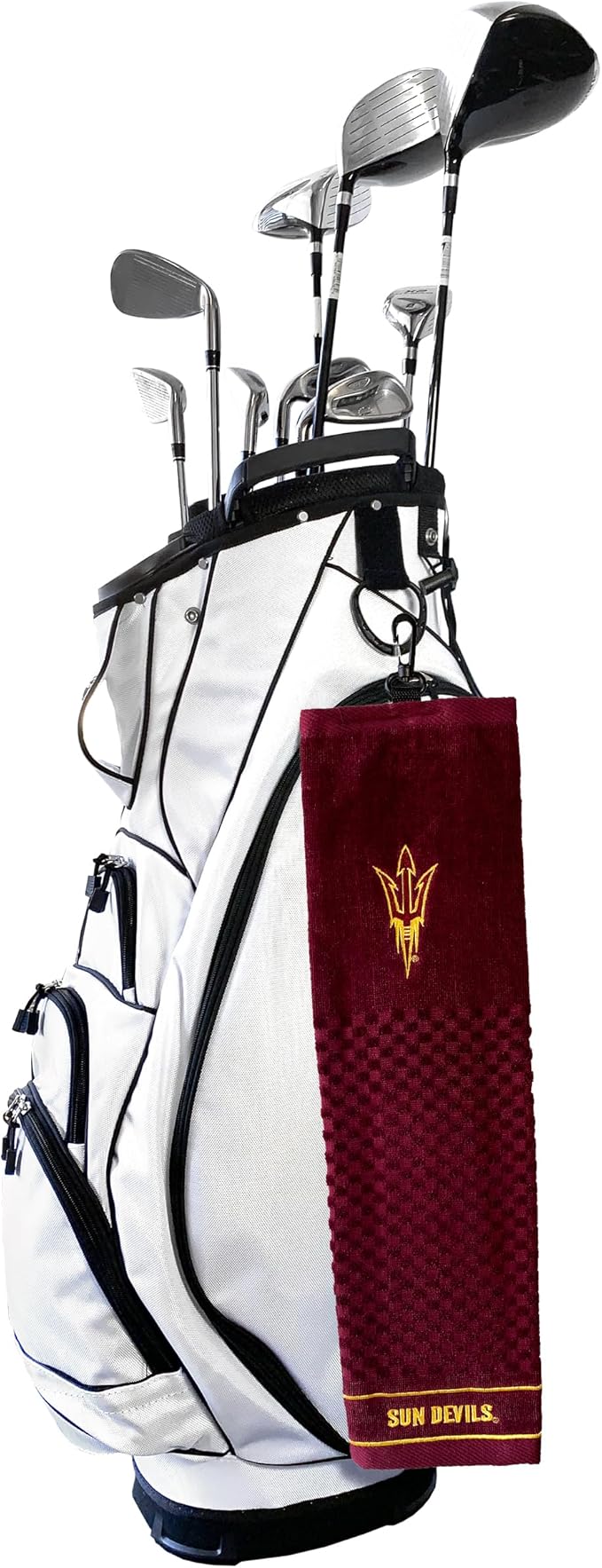 Team Golf NCAA Arizona State Sun Devils Embroidered Golf Towel, Checkered Scrubber Design, Embroidered Logo (Pack of 6)
