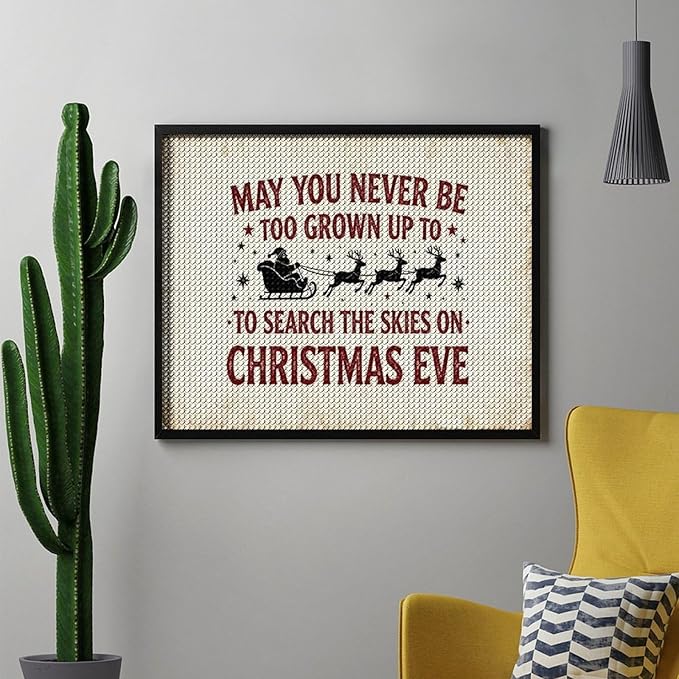 Diamond Painting Kits for Adults - Christmas May You Never Grow Too Big to Search The Sky On Christmas Eve Painting DIY 5D Full Drill Diamond Dots Paintings with Diamonds Gem Art And Crafts Home Decor