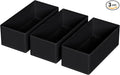 3 PACK Drawer Organizer Clothes，drawer Divider， Dresser Drawer Storage for Sock, Underwear, Bra，Panties，Belt, Tie, Stockings, Leggings & Accessories (Black)