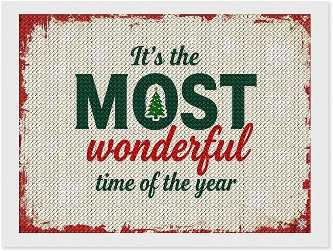 Diamond Painting Kits for Adults - Quote & Christmas Tree Humorous Most Wonderful Time of The Year Painting DIY 5D Full Drill Diamond Dots Paintings with Diamonds Gem Art And Crafts Home Decor 12"x16"