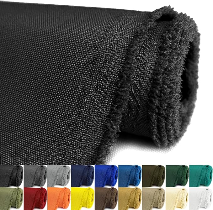 Waterproof Canvas Fabric by The Yard 58inch 600D Upholstery Material Polyester Fabric Outdoor Water Resistant Fabric for Sewing Chair Patio Cushion Purse Bag Interior, 10 Yard Black