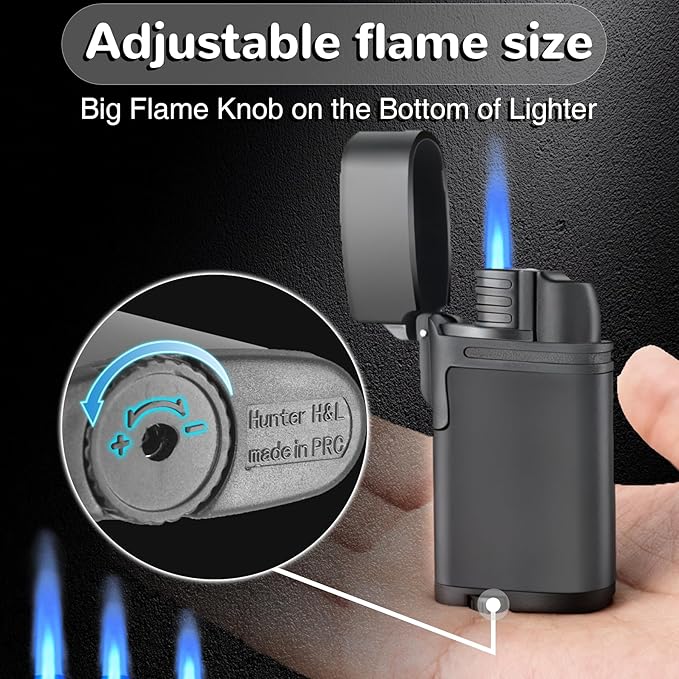 Urgrette 3 Pack Torch Lighter Refillable Butane Lighters Single Jet Flame Mini Pocket Lighter Gas Adjustable Flame for Camping BBQ Grill Candle Party (Without Fuel)