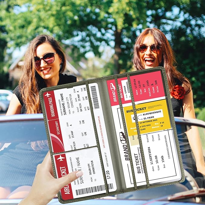 HIIXHC Car Registration and Insurance Card Holder - Leather Vehicle Glove Box Automobile Documents Paperwork Wallet Case Organizer for ID, Driver's License, Key Contact Information Cards