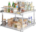 VEVOR 2 Tier 20"Wx21.2"Dx15.2"HPull Out Cabinet Organizer, Heavy Duty Slide Out Pantry Shelves, Steel Roll Out Drawers, Sliding Drawer Storage for Home, 21.5"Wx22.5"Dx19"H Install Size for Cabinet