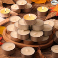 DEVI 6 Hour Soy Wax White Tea Lights Candles 100 Pack Paraffin-Free, Soy Tealight Votive Candles Bulk-6 Hours Long Burning, Unscented Small Tea Lights for Home Weeding Decor