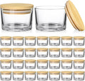 SUPMIND 30 Pack 4oz Clear Candle Jars, Small Wide Mouth Glass Empty Jars with Bamboo Lids for Making Candle, Bulk Container