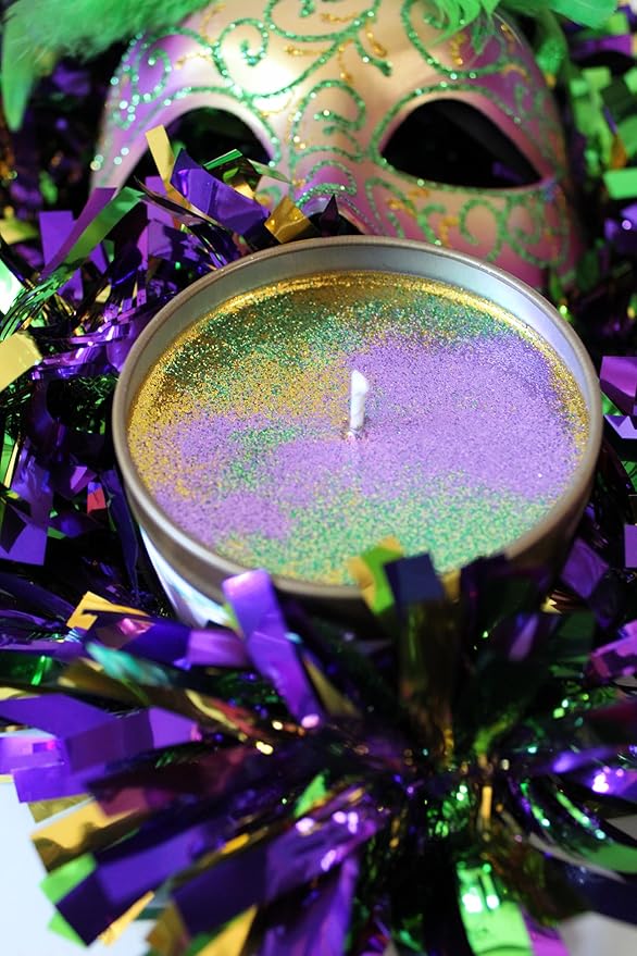 Positive Vibez Only King Cake Candle Scented Soy Candle, 5 Ounce Travel Tin, Single Wick Candle, 25 Hours of Burn Time, Gift