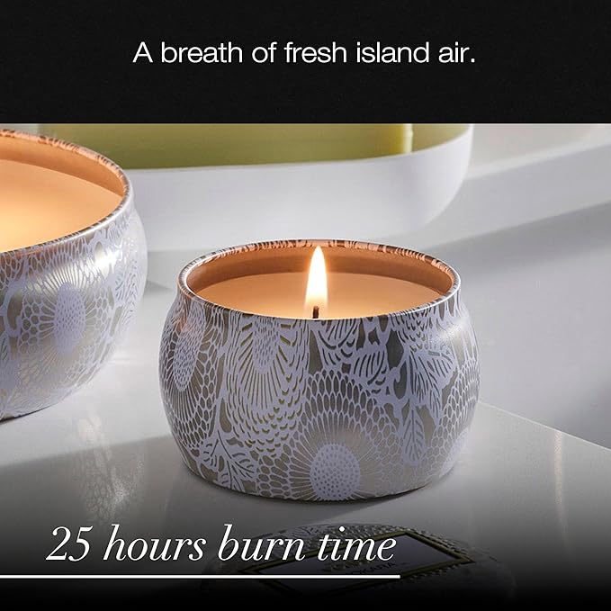 Voluspa Mokara Orchid, Mini Tin Candle, 4 oz, 25 Hour Burn Time, All Natural Wicks and Coconut Wax for Clean Burning, Vegan, Poured in The USA