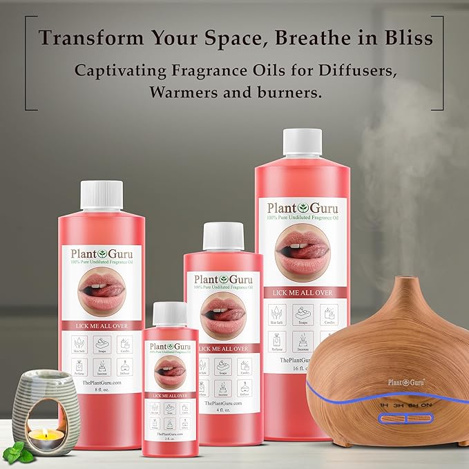 Lick Me All Over Fragrance Oil 4 fl. oz. Scented Oil for DIY Soap Making, Candles, Bath Bombs, Body Butters. Used in Aromatherapy Diffusers, Burners and Warmers. Great Addition to Lotions and Creams.