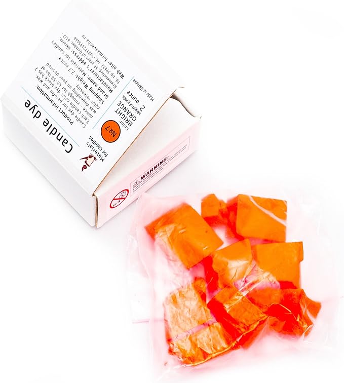 Bright Orange Candle Dye 2oz for Soy Candle Making – Candle Shop Premium Color Dye Blocks for Soy Wax, Beeswax, Paraffin - Candle Wax Dyes