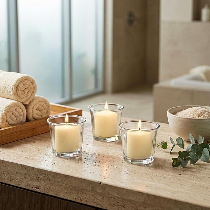 Votive Candles Unscented Candles for Wedding Centerpieces Ivory, Pack of 72 Dripless Wax for Parties, Aromatherapy, Devotional, Home Décor, Spas & Holiday Gifts – Royal Imports