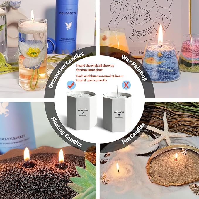 Sandalwood Scented Black Pearled Candle 70.5oz Luxury Sand Candle Granulated Wax - 120 Cotton Wicks – Wax for Candle Making Decorative Candles Smooth and Clean Burning Lasts up to 400 Hours