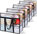 4Pack Clear Blanket Storage Bags, Vinyl Comforter Clothes Storage Closet Organizers and Storage Containers Moving Bags with Reinforced Handle for Bedding, Clothing, Comforters, Pillows, Toys,40L