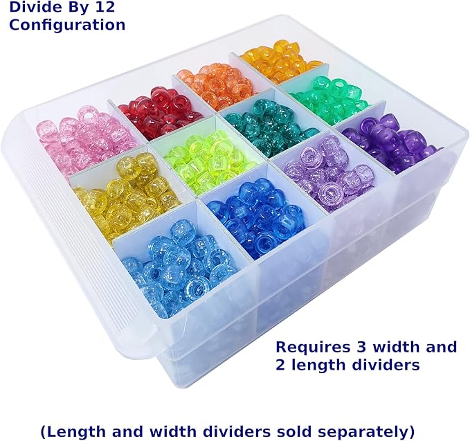 (6-Pack) Large Drawer Configurable Length Dividers compatible with Akro-Mils Plastic Storage Craft Cabinets, (Dividers Only)
