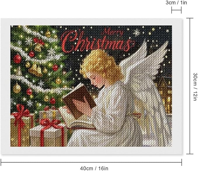 AIVKIEJK Diamond Painting Kits for Adults - Merry Christmas Angel Welcome Painting DIY 5D Full Drill Diamond Dots Paintings with Diamonds Gem Art and Crafts Home Decor 12"x16"