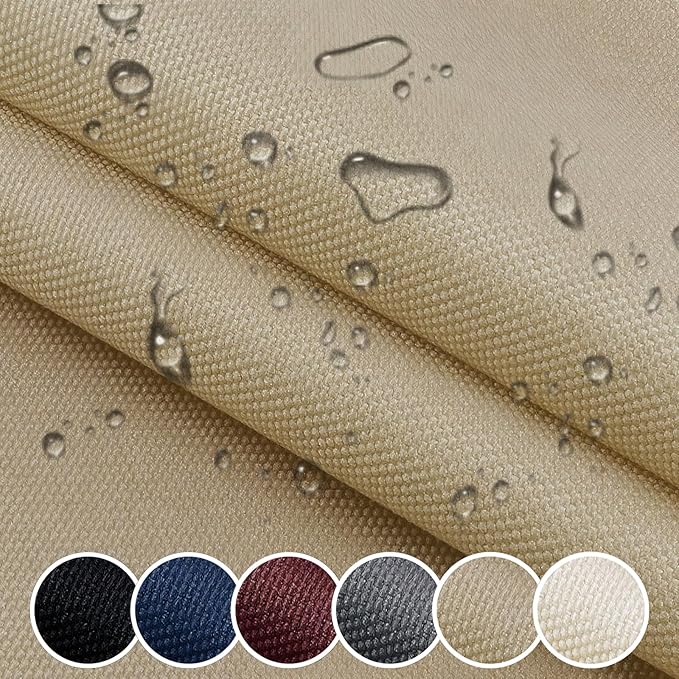 Waterproof Canvas Cloth Fabric by The Yard 60" W 600D Oxford Polyester Upholster Fabric Water Resistant Material for Outdoor Furniture Chair Cushion Cover DIY Sewing (5 Yards, Khaki)